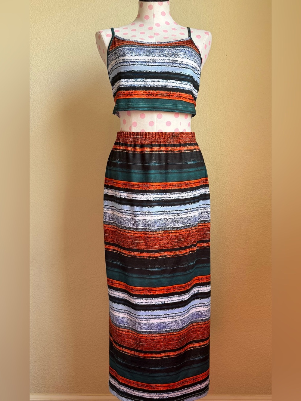 Striped Top & Maxi Skirt Set